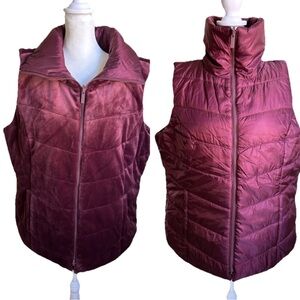 CHICO'S Velour Reversible Puffer Vest Womens Chico's 3 US 16 NEW Outdoor Holiday